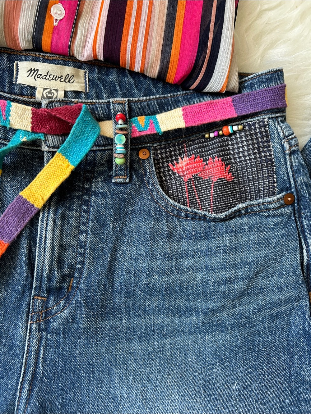 MADEWELL • Boho Embellished Curvy Perfect Vintage JeansBead & Floral Detail - Picture 4 of 16